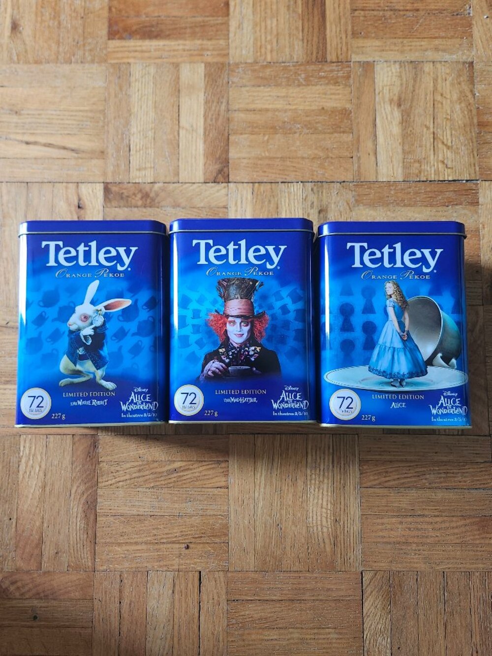 Tetley Tea Alice Limited Edition Empty Tins